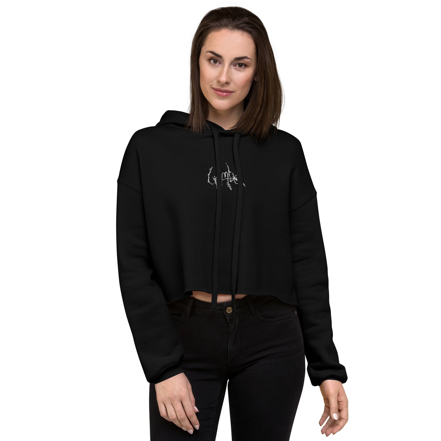 LIMBO EMBROIDERED CROPPED HOODIE